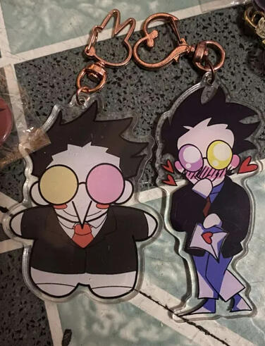 Spamton (Deltarune) marketable plushie charm and Spamton (Deltarune) love letter charm
