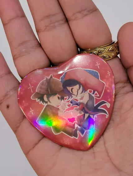 Shuichi and Kokichi (danganronpa) heart button